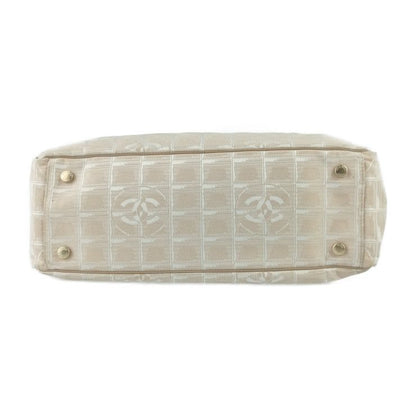 Chanel Tote New Travel Tote GM A15825 Beige Canvas Leather Ladies Shoulder Bag