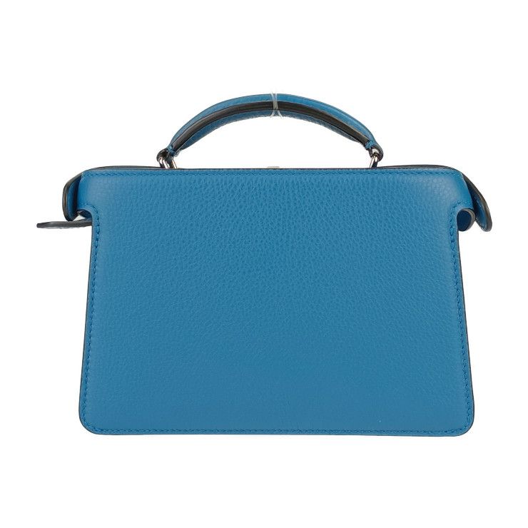 Fendi Handbag Beekaboo ICU 7va582 AMA3 F1js5 Blue Calf Leather Silver Hardware