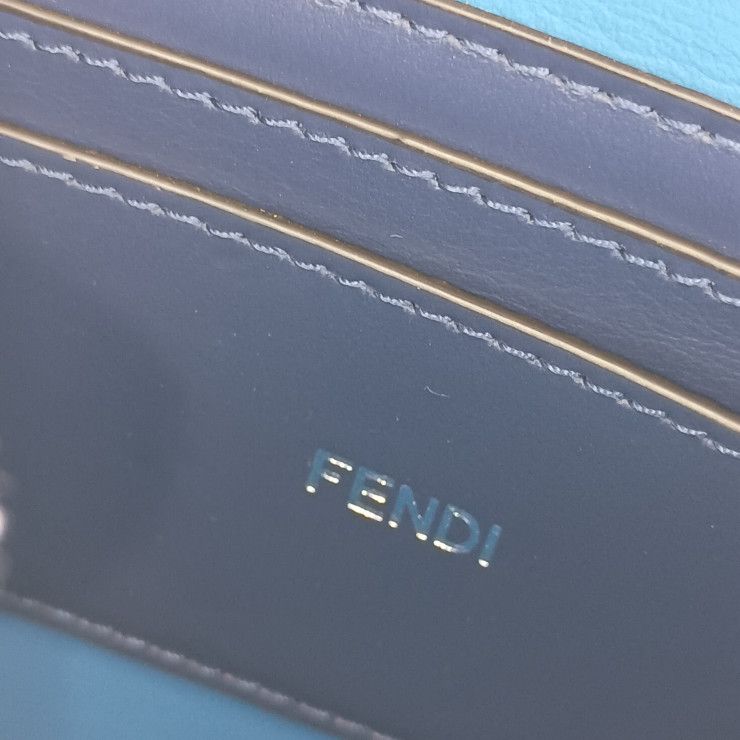 Fendi Handbag Beekaboo ICU 7va582 AMA3 F1js5 Blue Calf Leather Silver Hardware