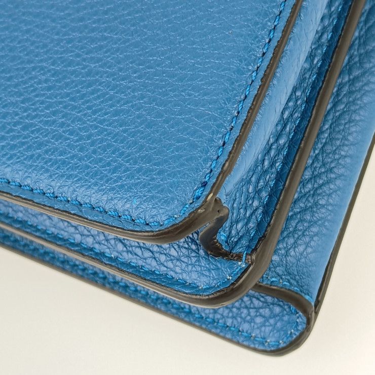 Fendi Handbag Beekaboo ICU 7va582 AMA3 F1js5 Blue Calf Leather Silver Hardware