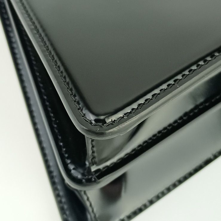 Fendi Shoulder Bag PEEK A BOO CUT Medium 8bn340 ANSC Black Leather Women Silver