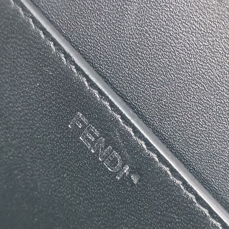 Fendi Shoulder Bag PEEK A BOO CUT Medium 8bn340 ANSC Black Leather Women Silver