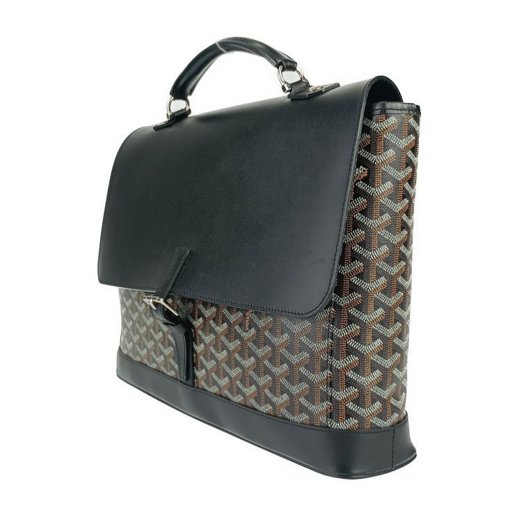 Goyard Business Bag Citadan PM - Black PVC Leather Unisex Silver Hardware