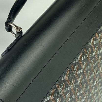 Goyard Business Bag Citadan PM - Black PVC Leather Unisex Silver Hardware