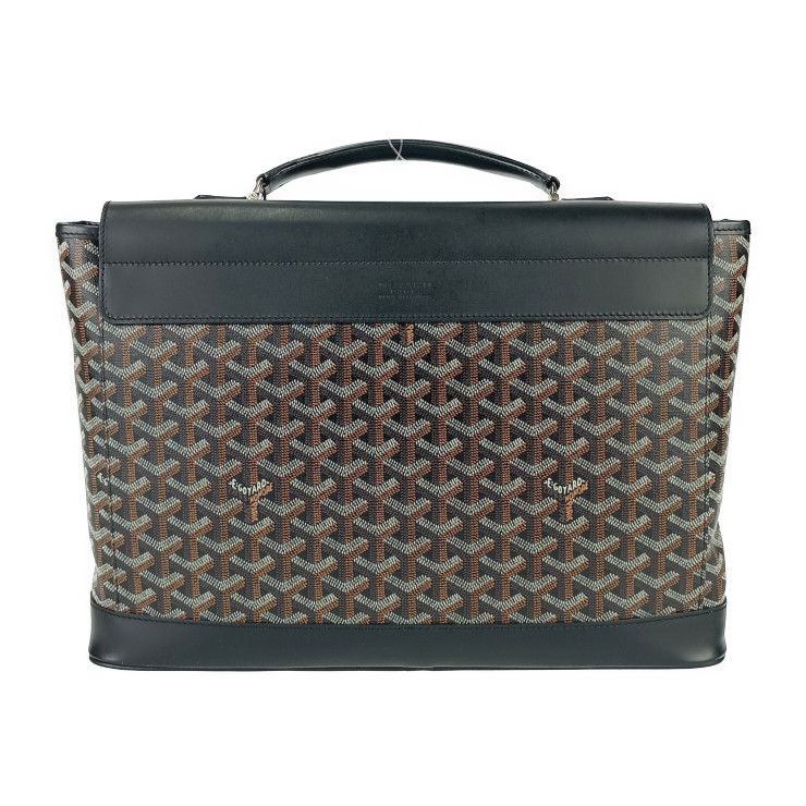 Goyard Business Bag Citadan PM - Black PVC Leather Unisex Silver Hardware