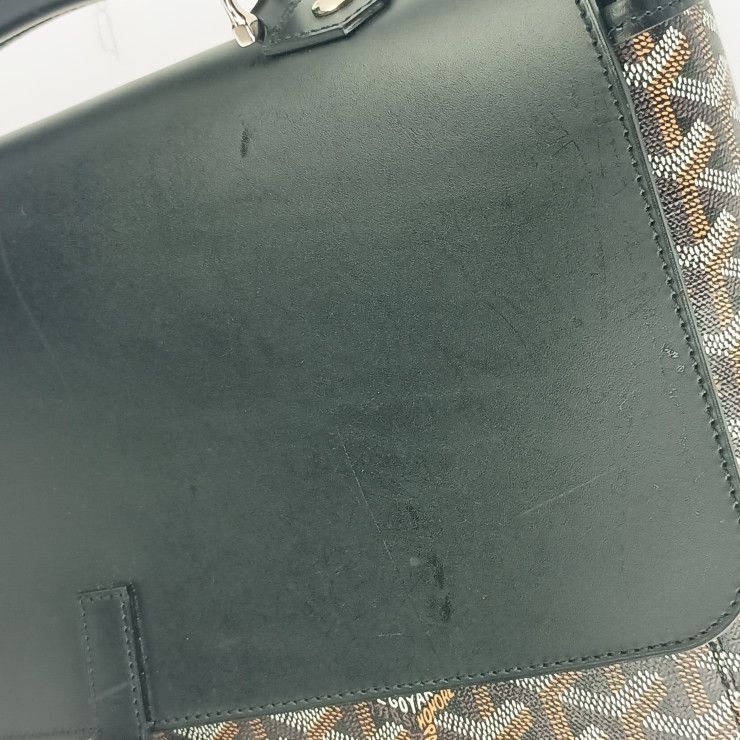 Goyard Business Bag Citadan PM - Black PVC Leather Unisex Silver Hardware