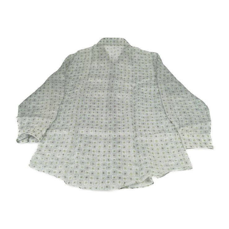 Hermes Tops Long Sleeve Shirt With Total Pattern - Gray Blue Green Multicolor