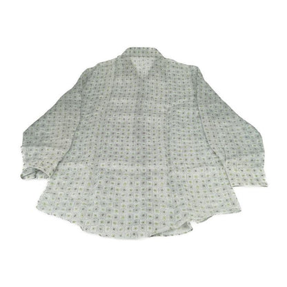 Hermes Tops Long Sleeve Shirt With Total Pattern - Gray Blue Green Multicolor
