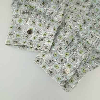 Hermes Tops Long Sleeve Shirt With Total Pattern - Gray Blue Green Multicolor