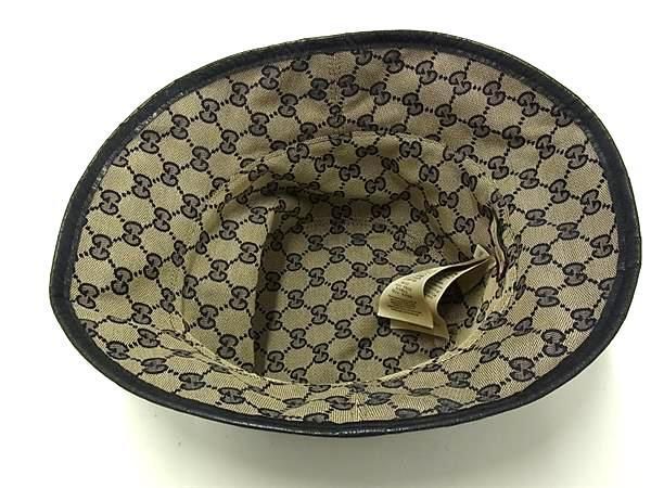 Gucci Hat Horsebit Reversible Bucket Hat 700851 Navy And Beige Wool Cotton And