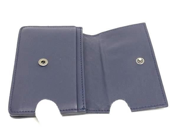 Bottega Veneta Business Card Holder Intrecciato Card Case 133945 Navy Leather
