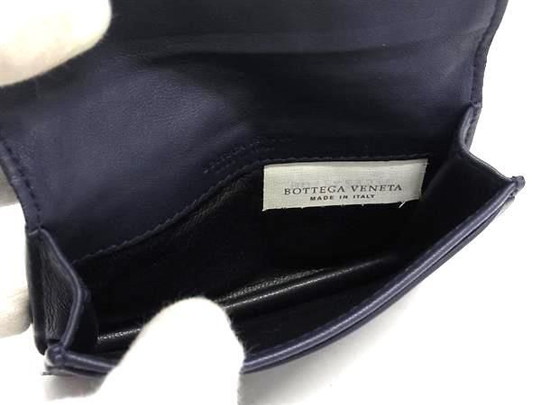 Bottega Veneta Business Card Holder Intrecciato Card Case 133945 Navy Leather