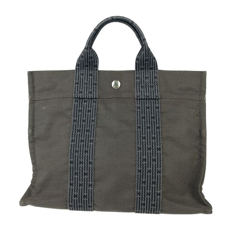 Hermes Tote Her Line Tote PM - Grey Silver Hardware Canvas Unisex Handbag