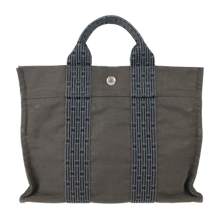 Hermes Tote Her Line Tote PM - Grey Silver Hardware Canvas Unisex Handbag