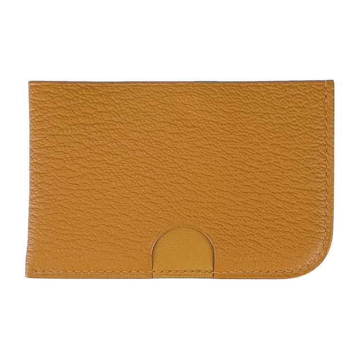 Hermes Card Case Poisson H084483ckac Caramel+vert Comics+vert FIZZ Greenish