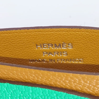 Hermes Card Case Poisson H084483ckac Caramel+vert Comics+vert FIZZ Greenish