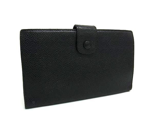 Chanel Wallet Coco Mark Fold Long Wallet A13498 Black Caviar Skin Ladies Clasp