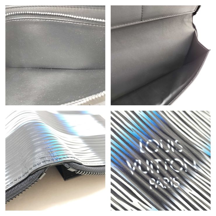 Louis Vuitton Long Wallet Zippy Wallet Vertical M82820 Navy Blue White Black