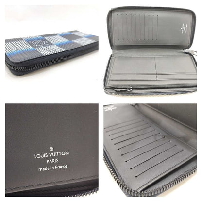 Louis Vuitton Long Wallet Zippy Wallet Vertical M82820 Navy Blue White Black
