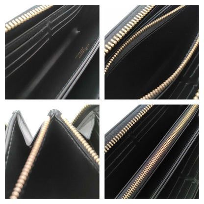 Louis Vuitton Monogram Mahina Zippy Wallet M82645 Black Gold Leather Women