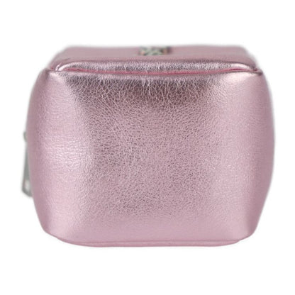Saint Laurent Paris Jamie Cube Pouch Key Holder 669964 Leather Metallic Pink