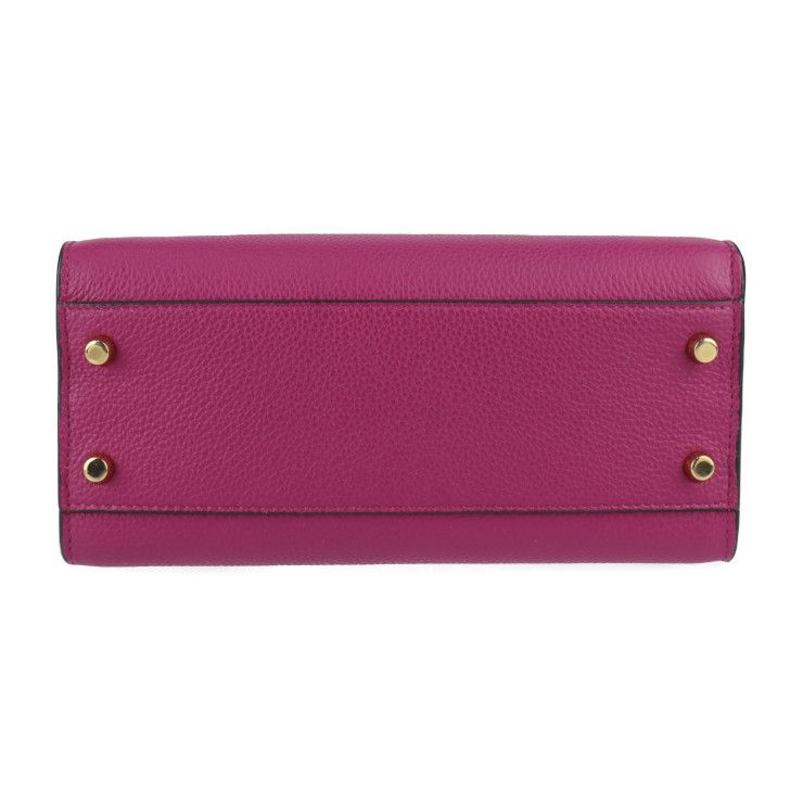 Versace Handbag 1005960 Leather Magenta Pink Beige Gold Hardware Virtus 2WAY