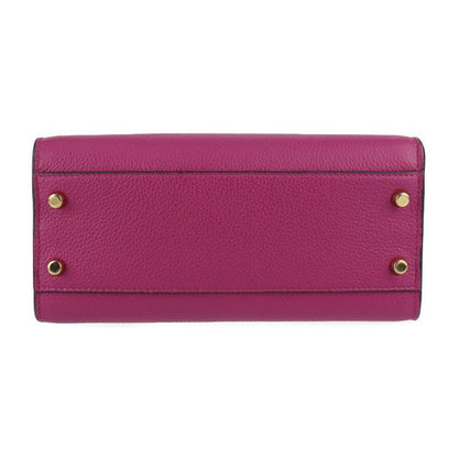 Versace Handbag 1005960 Leather Magenta Pink Beige Gold Hardware Virtus 2WAY