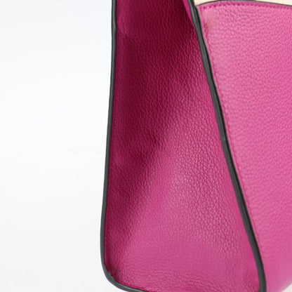 Versace Handbag 1005960 Leather Magenta Pink Beige Gold Hardware Virtus 2WAY