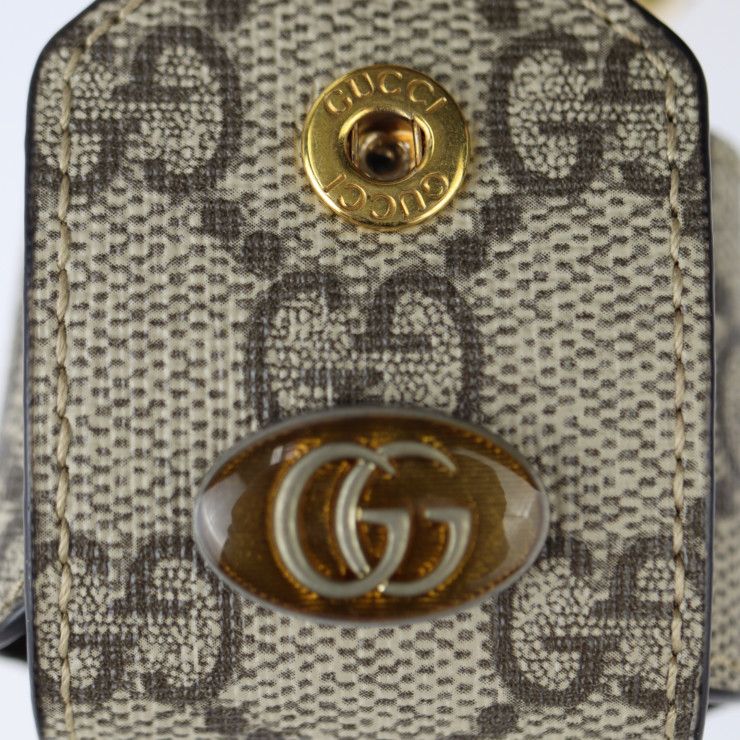 Gucci Airpods Case Other Accessories 596720 GG Supreme Canvas Beige Brown Gold