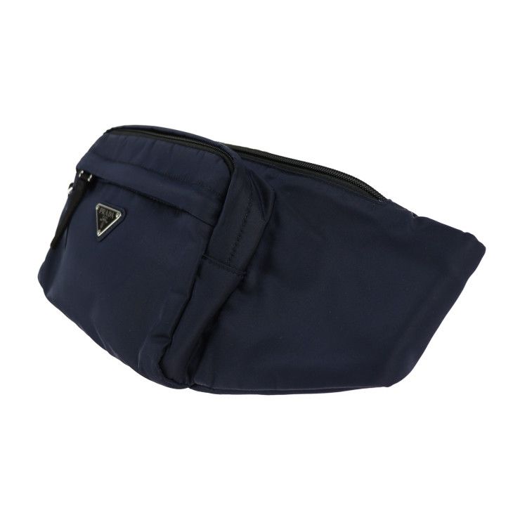 Prada Body Bag Waist Bag 2vl005 Nylon Navy Silver Hardware Shoulder Bag