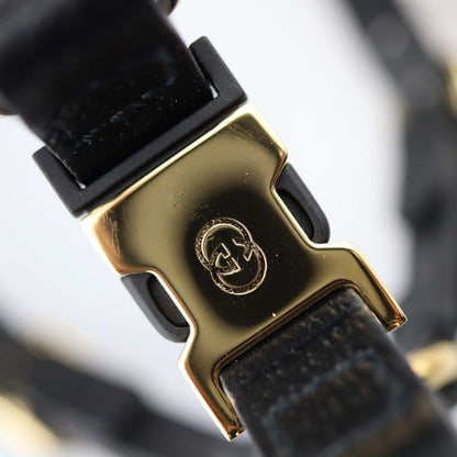 Gucci Dog Harness Other Sundries 692965 Leather Black Gold Hardware Dog Pet