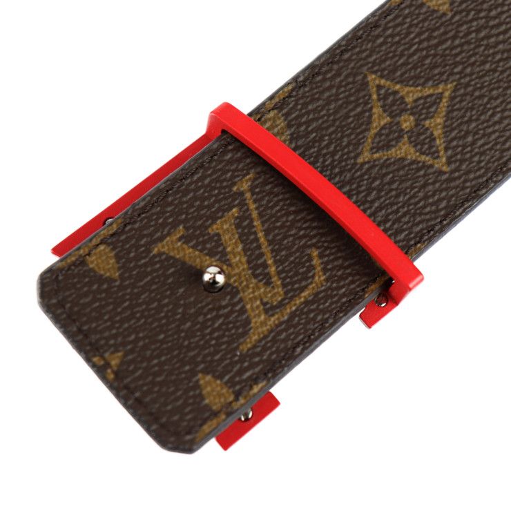 Louis Vuitton NBA Belt Mp278 Monogram Canvas Leather Brown Blue Red Virgil