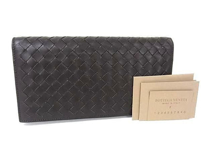 Bottega Veneta Wallet Intrecciato Long Wallet 156819 Brown Leather Unisex