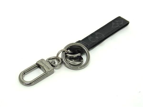 Louis Vuitton Key Holder Monogram Eclipse Porte Cles Dragonne M61950 Black Gray