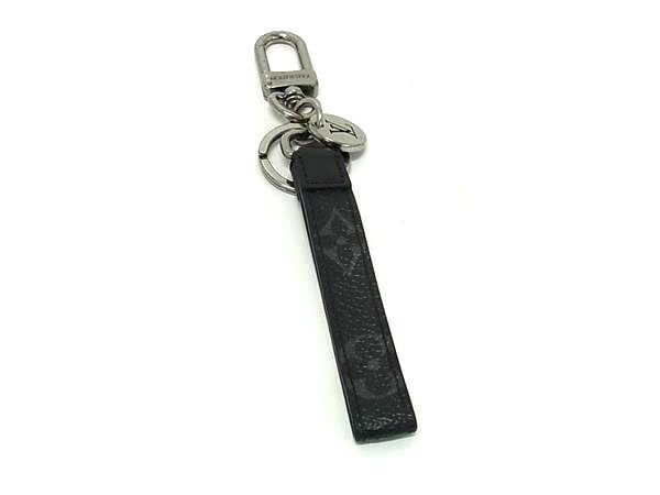 Louis Vuitton Key Holder Monogram Eclipse Porte Cles Dragonne M61950 Black Gray