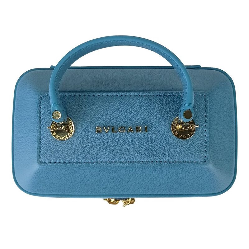 Bvlgari Bulgari Handbag Serpenti Vanity Bag - Blue Leather Ladies 2WAY Shoulder