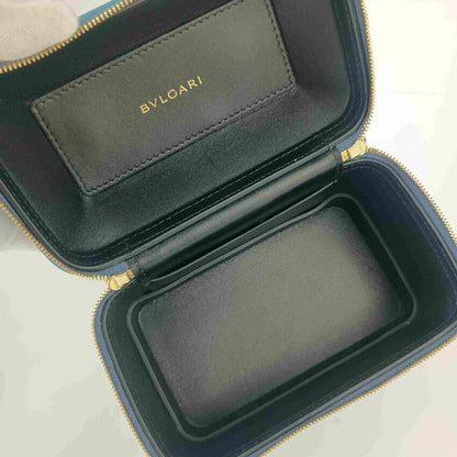 Bvlgari Bulgari Handbag Serpenti Vanity Bag - Blue Leather Ladies 2WAY Shoulder