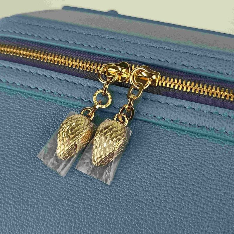 Bvlgari Bulgari Handbag Serpenti Vanity Bag - Blue Leather Ladies 2WAY Shoulder