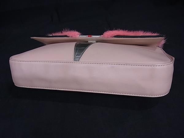 Fendi Handbag Mamma Baguette Monster Series Br600 V04 Pink Multicolor Leather