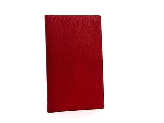 Hermes Notebook Cabas - Agenda - Red Courchevel Ladies Excellent Condition