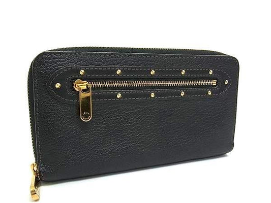 Louis Vuitton Wallet Suhari Zippy Wallet M93029 Black Leather Unisex Round