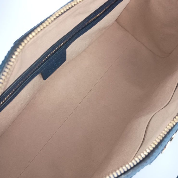 Gucci Handbag GG Ophidia Mini Boston Bag 524532 Navy Gold Hardware Leather