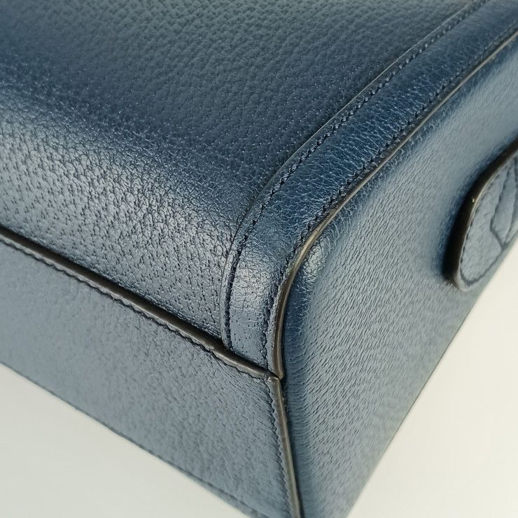 Gucci Handbag GG Ophidia Mini Boston Bag 524532 Navy Gold Hardware Leather