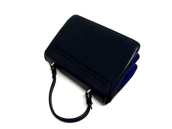 Versace Handbag Medusa - Navy Leather Women's 2WAY Gold Hardware