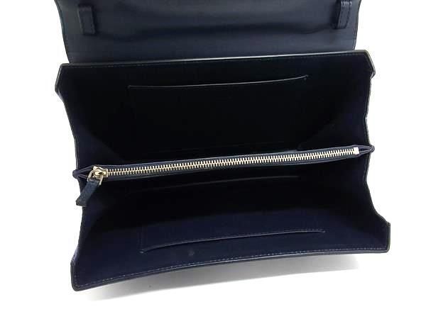Versace Handbag Medusa - Navy Leather Women's 2WAY Gold Hardware