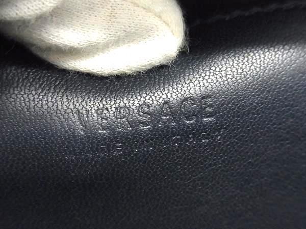 Versace Handbag Medusa - Navy Leather Women's 2WAY Gold Hardware