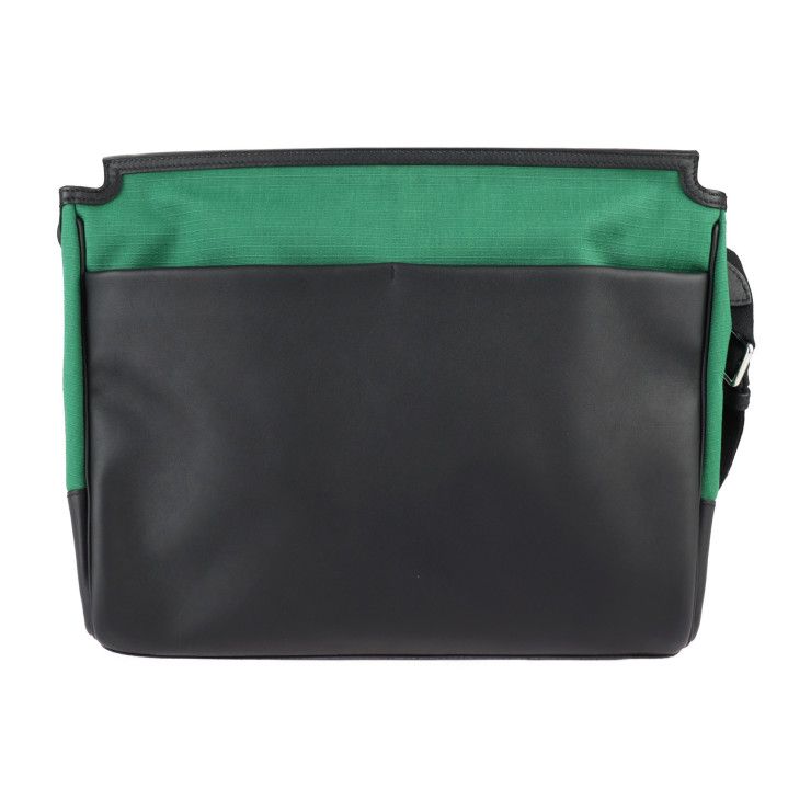 Hermes Messenger All Back Shoulder Bag - Toile Bivouac X Worthift Green Black