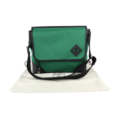 Hermes Messenger All Back Shoulder Bag - Toile Bivouac X Worthift Green Black