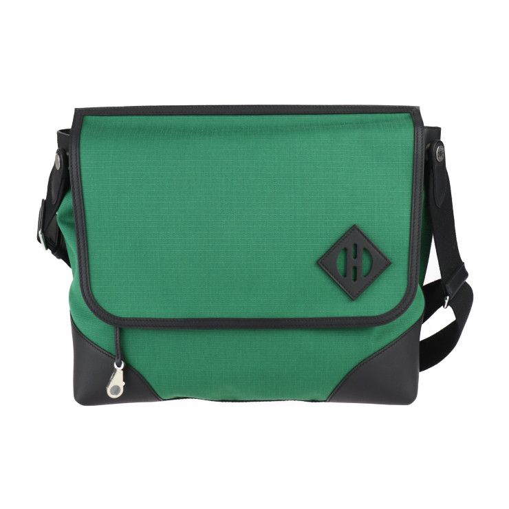 Hermes Messenger All Back Shoulder Bag - Toile Bivouac X Worthift Green Black