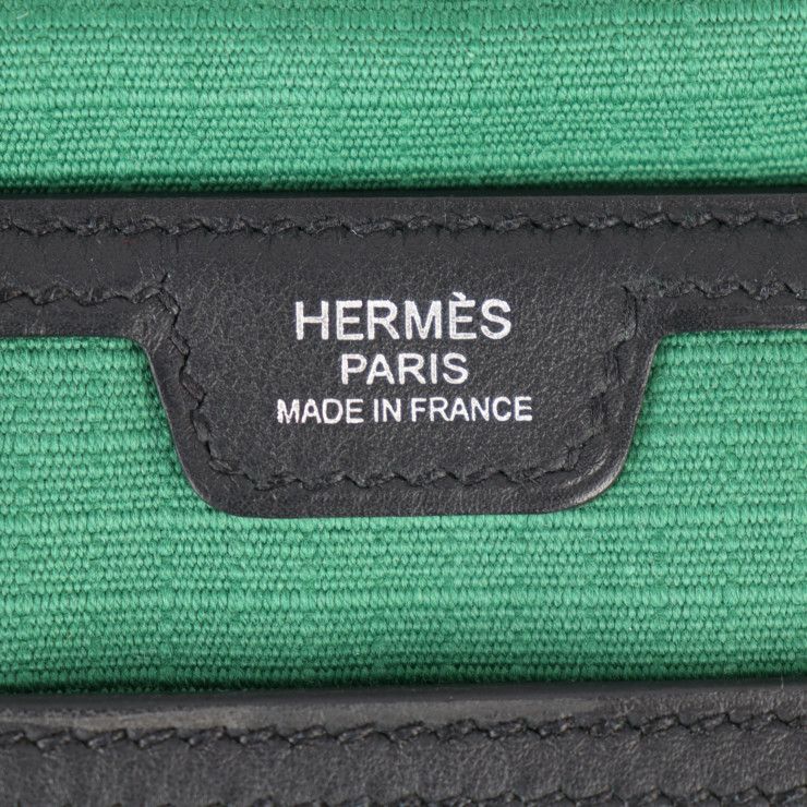 Hermes Messenger All Back Shoulder Bag - Toile Bivouac X Worthift Green Black
